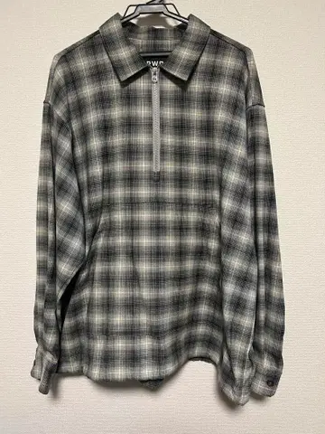 PWA 푸와 옴브레 체크 셔츠 하프 지퍼 즉시 완판