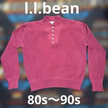 80s90s l.l.bean 코튼 니트 헨리넥