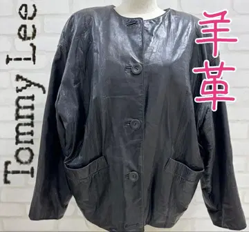 새상품급 Tommy Lee 양가죽 가죽 자켓 블랙 안감 새 패턴