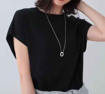 INDIVI 인디비 프렌치 슬리브 이지 니트 13호 블랙