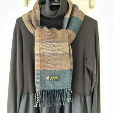 캐시미어 머플러 체크 무늬 남녀 공용