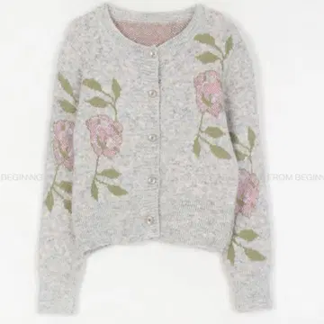 fromBeginning 울 혼방 가디건 그레이