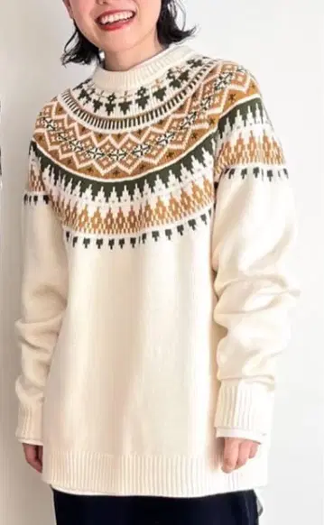 CRAFT STANDARD BOUTIQUE 퀼팅 패턴 니트 아이보리