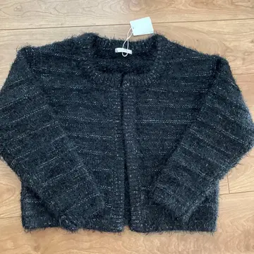 노카라 블랙 자켓 라메 믹스