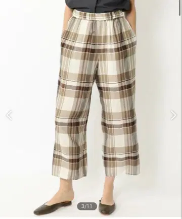 [ GALERIE VIE ] 체크 무늬 와이드 팬츠