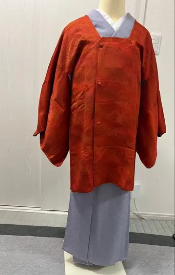 오렌지 일본풍 무늬 겉옷 (미사용)