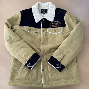 Vanson 플리스 자켓 L 베이지/블랙