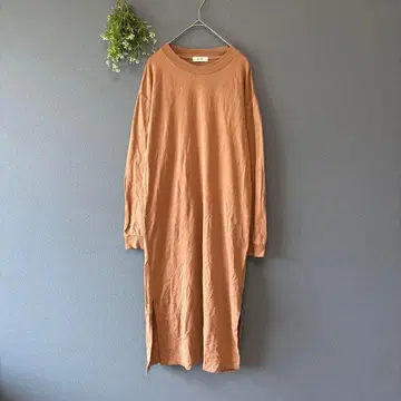 글로리 [L] 성숙 캐주얼 심플 면 100 종아리 기장 티셔츠 원피스