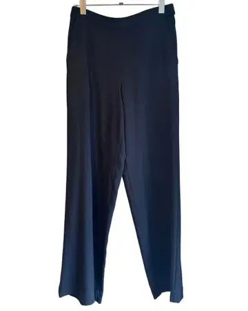 seya. 네이비 울 와이드 팬츠