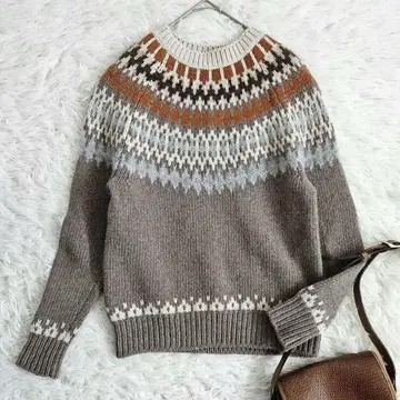 23구 온워드 카시야마 니트 스웨터 페어아일 패턴 알파카 울