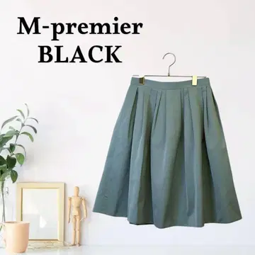 zG461 [ M ] M-premierBLACK 스커트 미디 기장 플레어