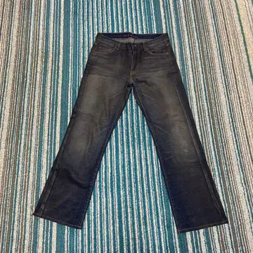 폴앤조 다크 블루 스트레이트 데님 오일 코팅