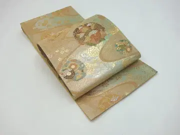 새상품급 중고 후쿠로 오비 당초 무늬 금 N71027-6