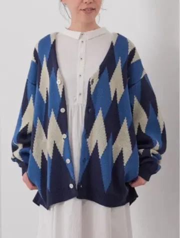 CRAFT STANDARD BOUTIQUE 아가일 무늬 가디건 블루