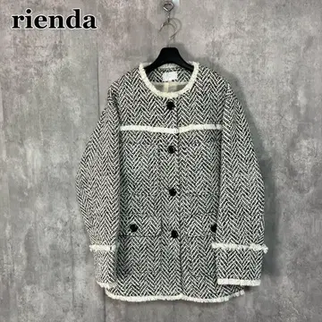 rienda 노카라 트위드 울 믹스 코트 S