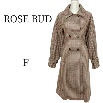 새상품급 ROSE BUD 체크 무늬 트렌치코트 스프링 코트 F