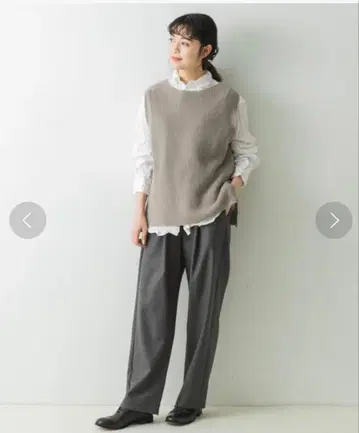 카구레 코튼 린넨 베스트 니트