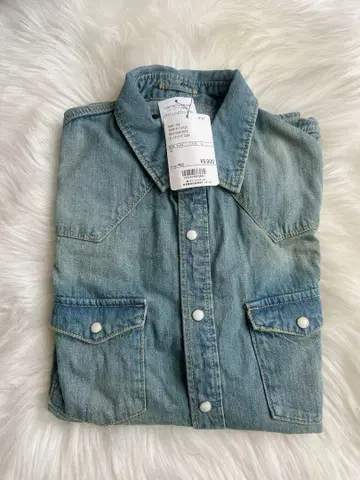 미사용 라이트 블루 데님 셔츠 L 사이즈