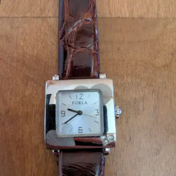 FURLA 손목시계 실버/브라운 스퀘어형