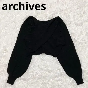archives 2Way 크로스 와이드 리브 니트 블랙 M