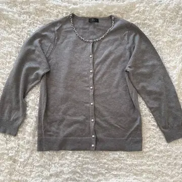 ru 비쥬 부착 가디건 그레이 3L