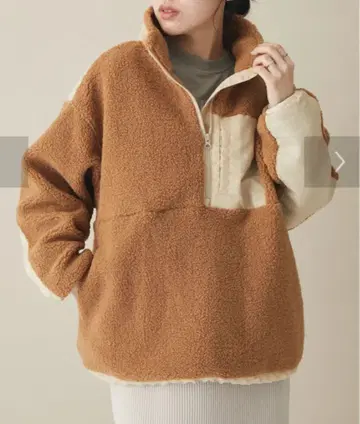 CRAFT STANDARD BOUTIQUE 보아 ZIP 블루종 카멜