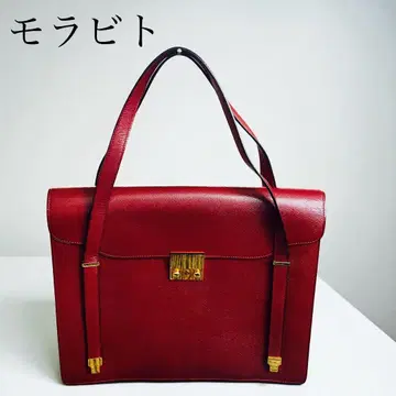 모라비토 MORABITO 비즈니스 백 열쇠 포함 버건디 가죽 새상품급