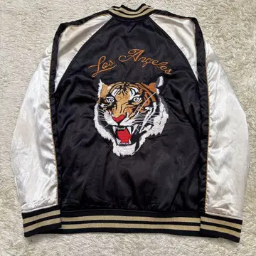 PACSUN 스카잔 블루종 자켓 타이거 자수 L