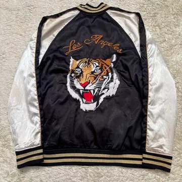 PACSUN 스카잔 블루종 자켓 타이거 자수 L