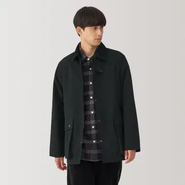 블랙 스탠드 카라 아우터