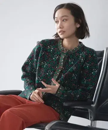 니코앤드 가디건 꽃무늬 작은 꽃