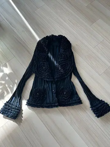 노코오노 플리츠 나일론 가디건/자켓