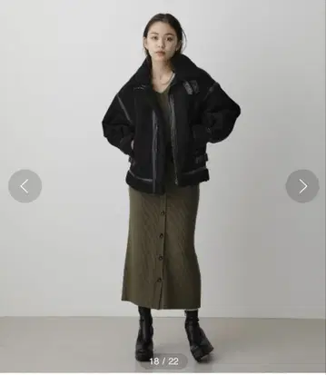 AZUL by moussy 블랙 B-3 보아 자켓 완판템