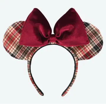 디즈니 머리띠 체크 무늬