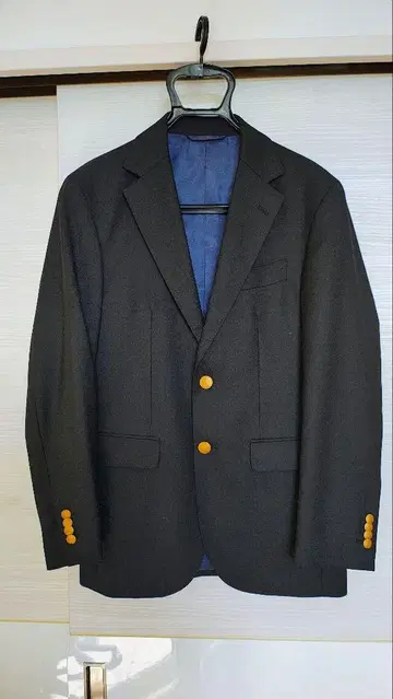 MORLES 남성용 테일러드 자켓 블레이저 골드 버튼 아오야마 양복