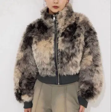 sly 컬리 보아 크롭 블루종