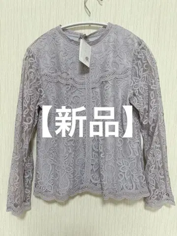 꽃무늬 레이스 긴팔 셔츠 라벤더