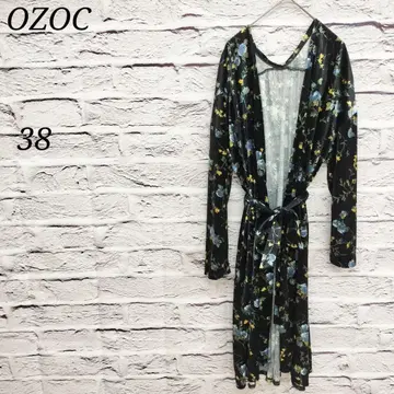 R4110/오조크 [ 38 ] 롱 가운 가디건 겉옷 꽃무늬 블랙