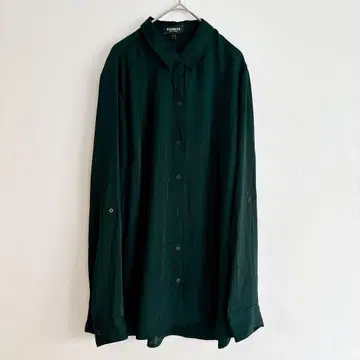 EXPRESS THE CITY SHIRT 다크 그린 L 긴팔 버튼