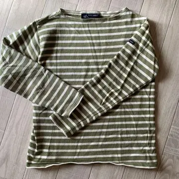 SAINT JAMES 긴팔T셔츠 올리브 그린/화이트 스트라이프 T0