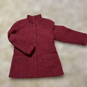 버건디 퀼팅 자켓