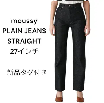 새상품 MOUSSY 스트레이트 데님 데님 블랙 스트레이트 27