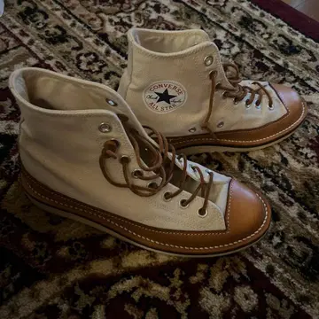 CONVERSE ALL STAR 하이컷 스니커즈 아이보리/브라운