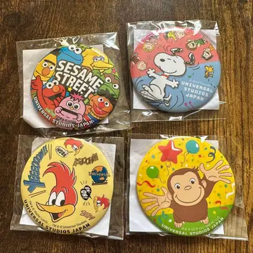 USJ 캐릭터 캔뱃지 4개 세트