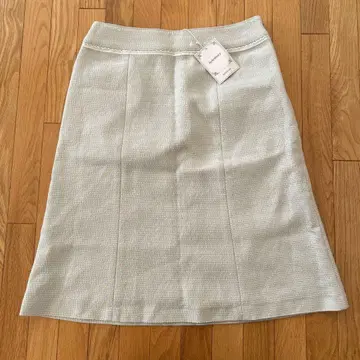 플레어 스커트 라이트 그레이 베이지 미사용