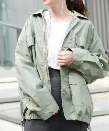 Discoat 밀리터리 셔츠 자켓 카키 블루종 M 남녀 공용