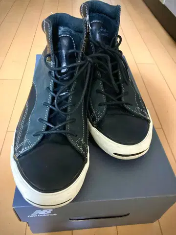 초레어! 컨버스 잭 퍼셀 레더 Hi 블랙