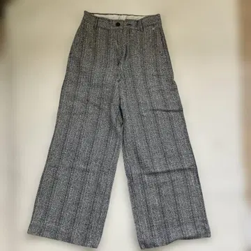 체크 와이드 팬츠 블랙과 화이트 45R