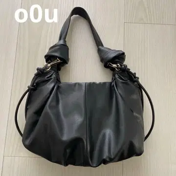 o0u 오 제로 유 애플 가죽 백 블랙