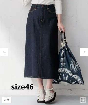23구 데님 스커트 빅 사이즈 icb 자유구 쿠미쿄쿠 size 46